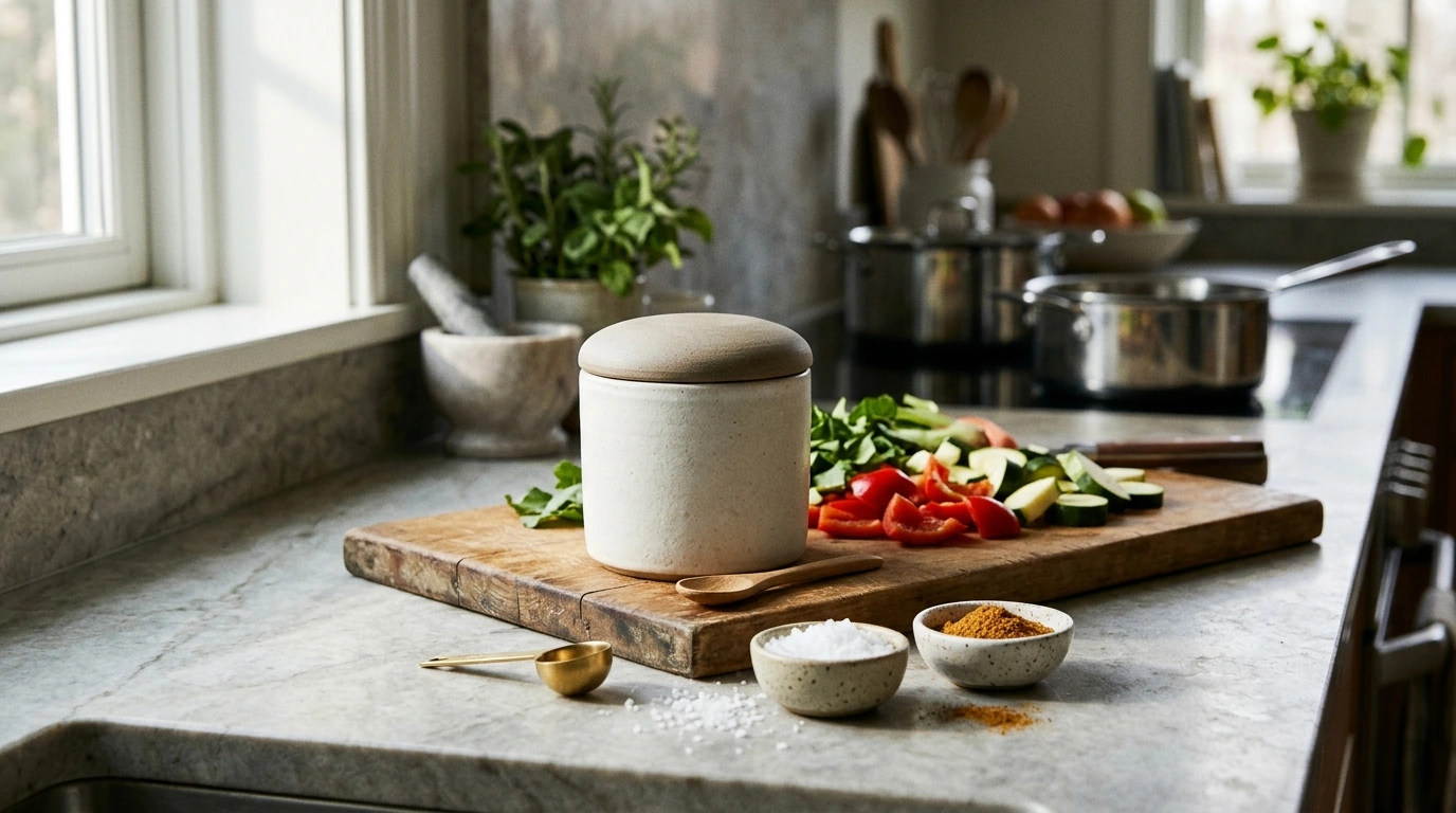 Ceramic Seasoning Jar: Eco-Friendly Countertop Spice