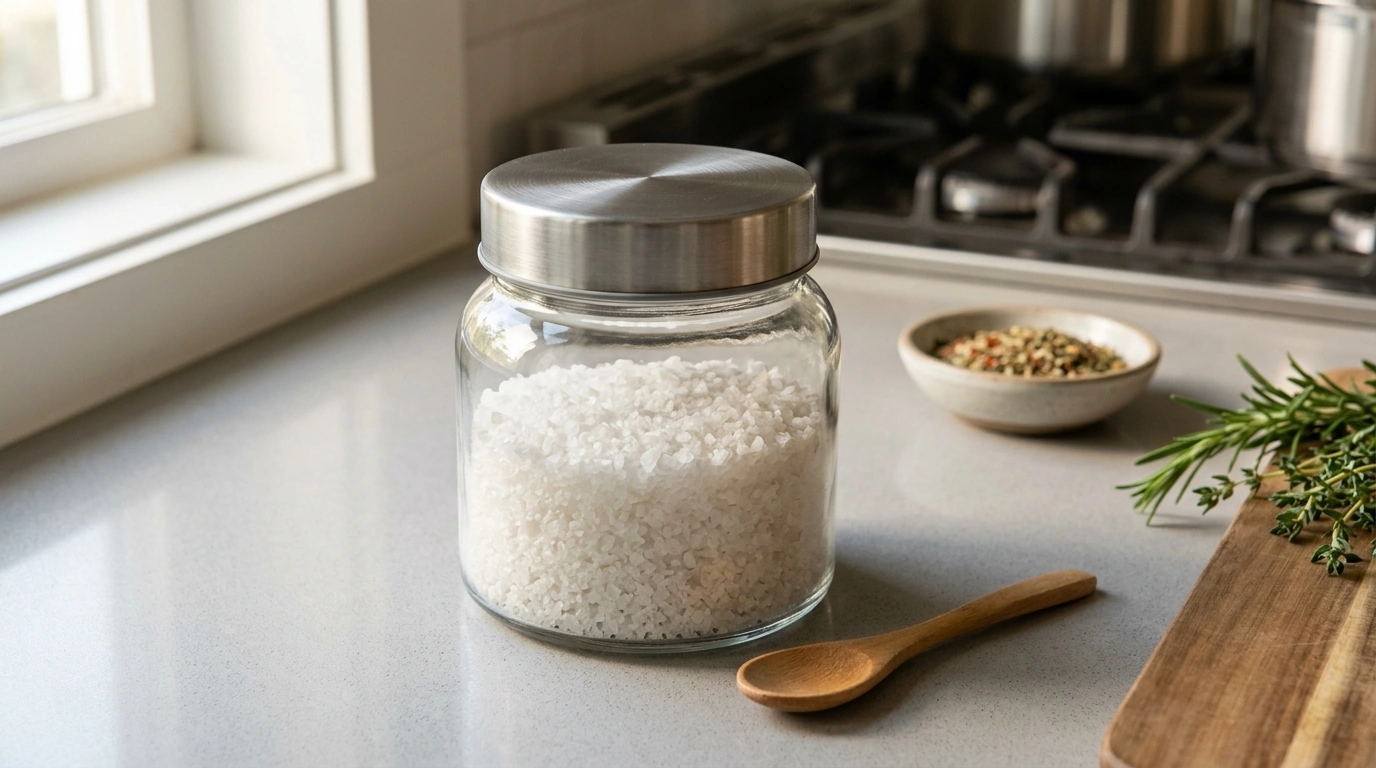 Moisture-Proof Glass Seasoning Jar with Spoon for Salt