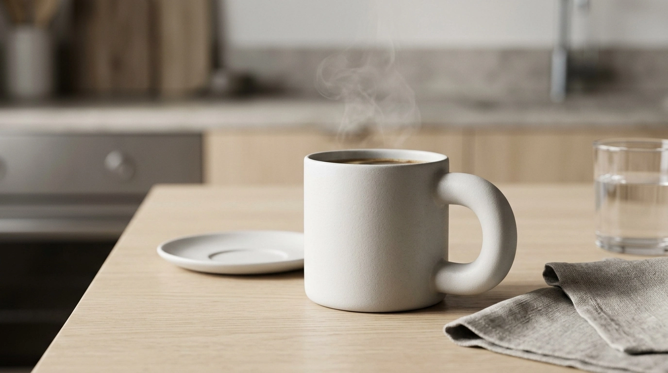 Nordic Fat-Handle Ceramic Mug: Minimalist Daily Comfort