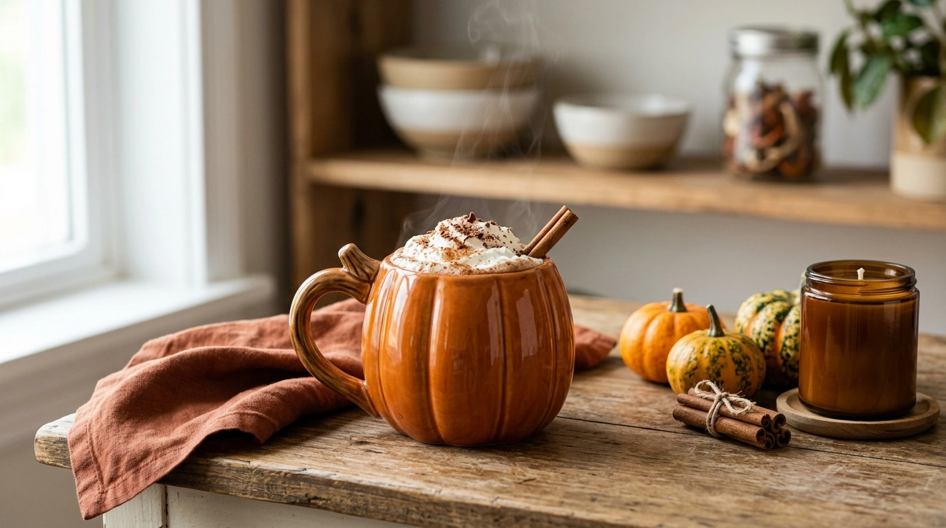 Cozy Orange Pumpkin Ceramic Cup for Fall Coffee & Cocoa