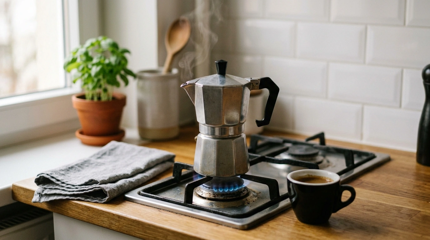 Small-Space Italian Espresso Maker for Bold Stovetop Coffee